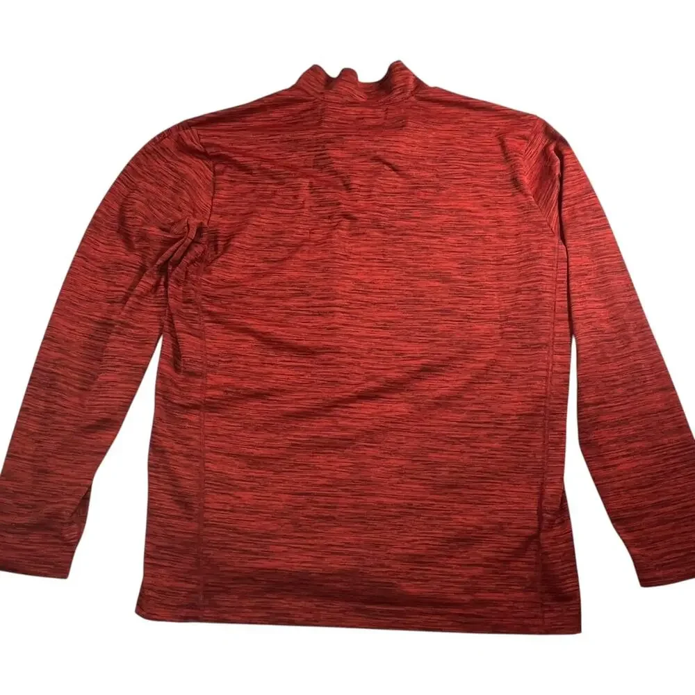 Eddie Bauer Mens Quarter Zip Pullover Red Heather Size M Active - Picture 6 of 6